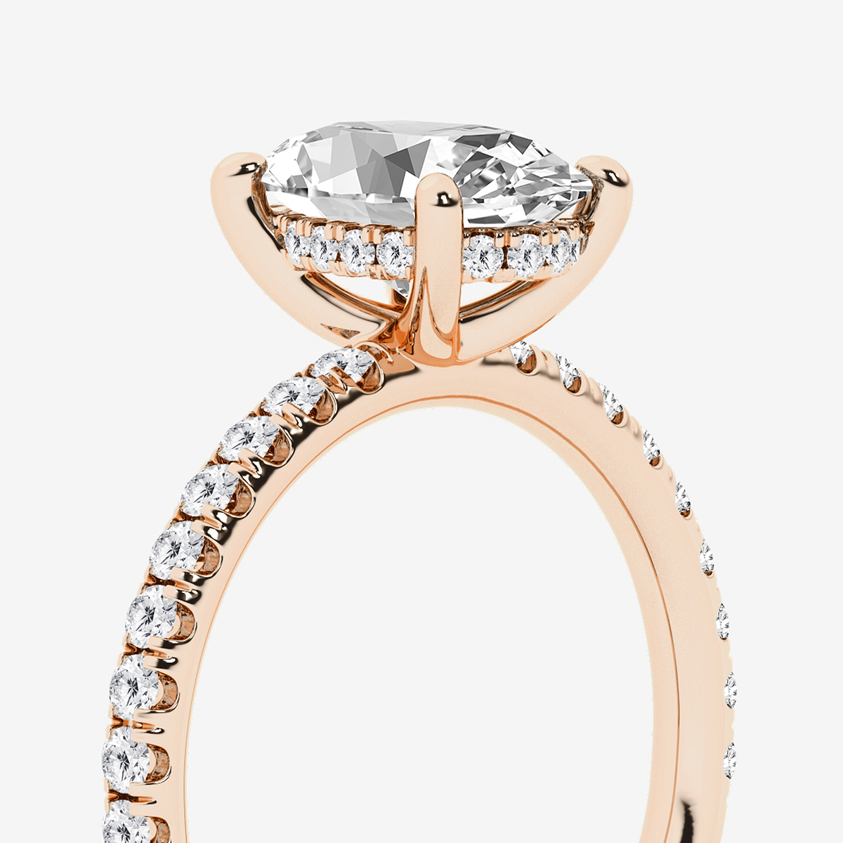 Additional Image 2 for  2 2/5 ctw Oval Lab Grown Diamond Hidden Halo Engagement Ring